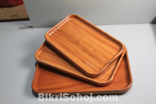 Wood serving tray 3pcs